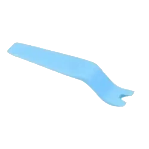 Blue plastic tool on a white background
